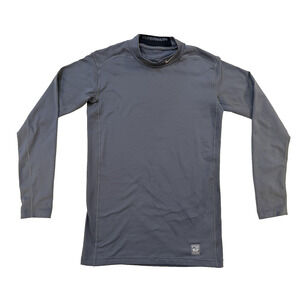 Nike Pro Combat Hyperwarm Shirt Mens Large Gray Long Sleeve Compression Athletic